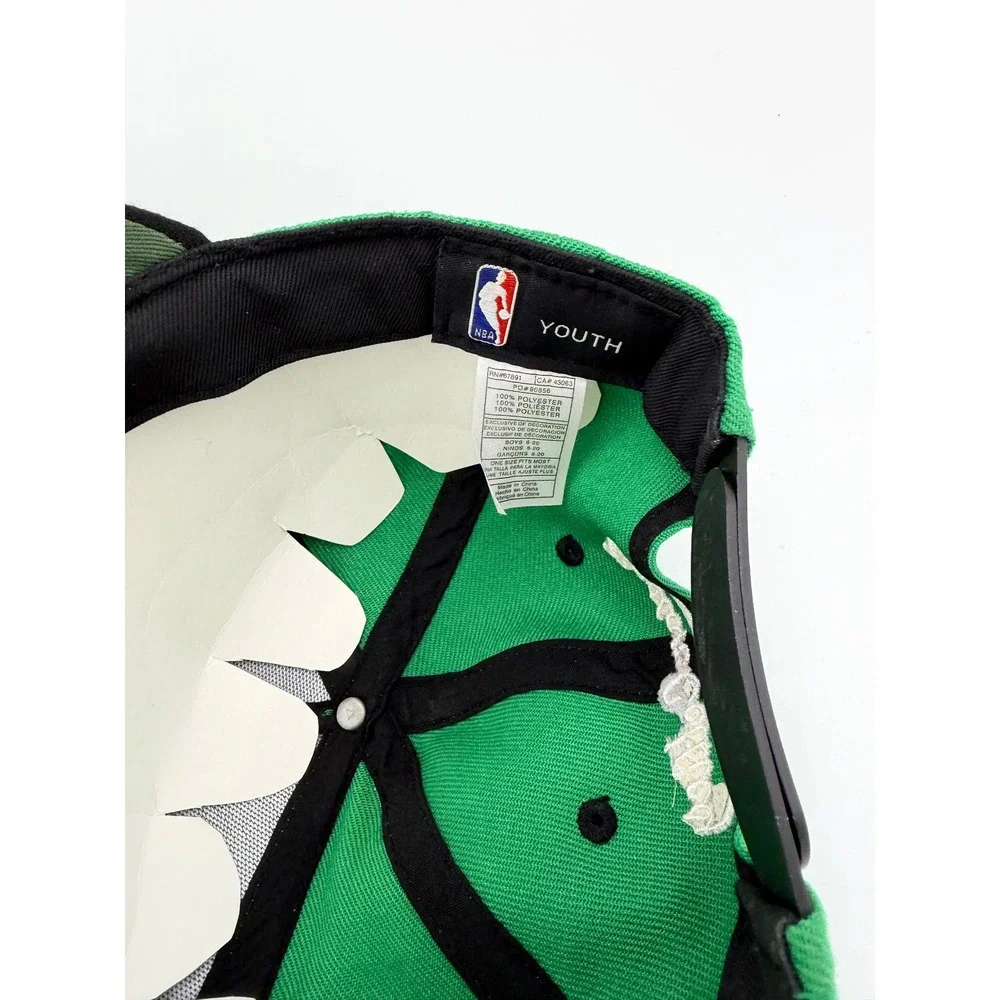 NBA Boston Celtics Youth Snapback Hat Green Black Script‎ Logo Adjustable Cap